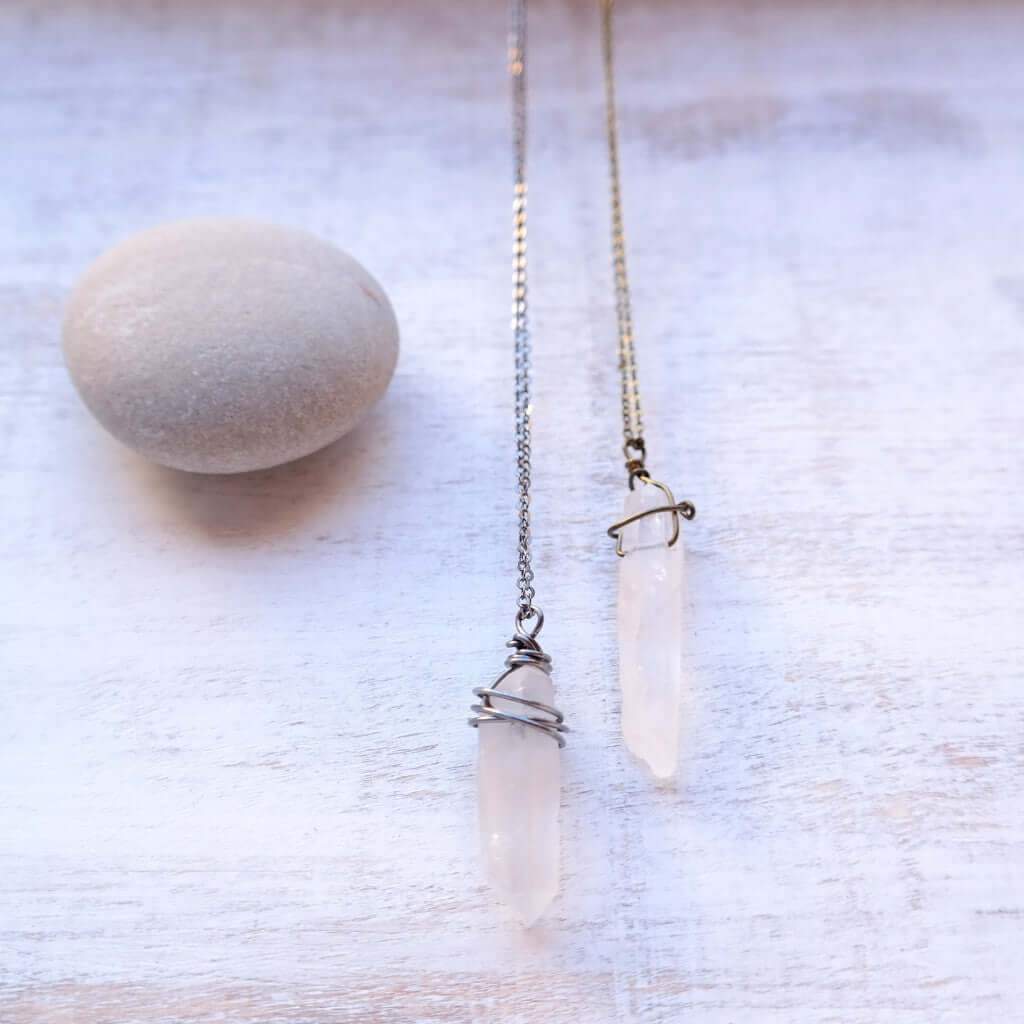 Quartz Necklace, Titanium Wire Wrapped Necklace, Crystal Necklace, Crystal  Point, Mystic Healing Crystals · Fauna and Forest · Online Store Powered by  Storenvy